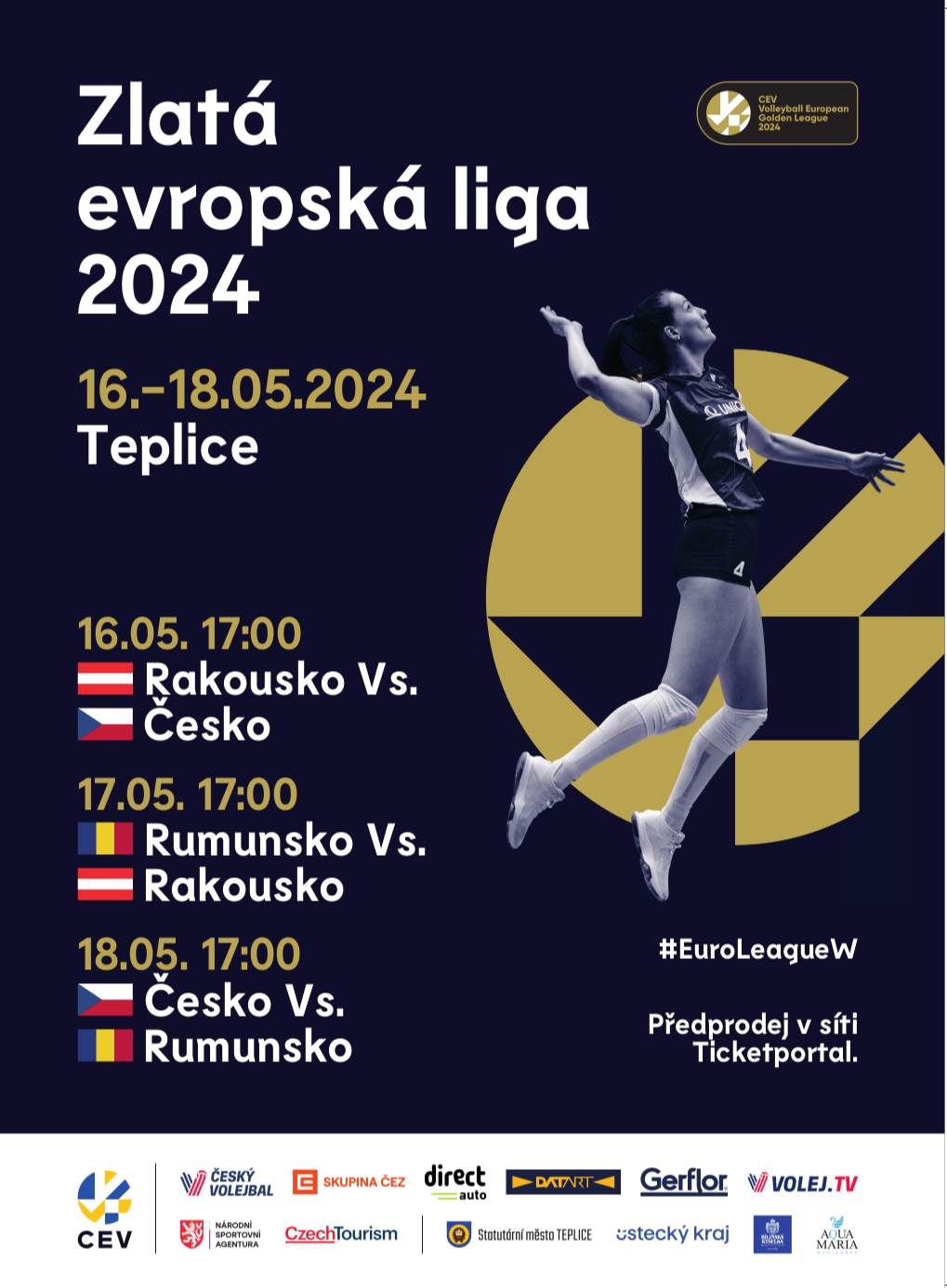 16.-18.5.2024 Zlatá evropská volejbalová liga
